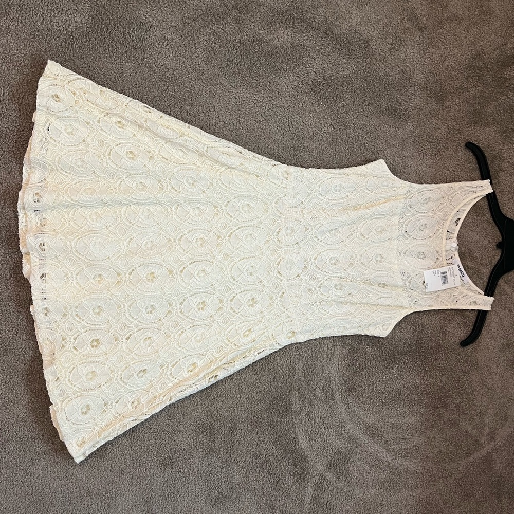 BB Dakota Ivory Fit and Flare Sleveless Lace Dress